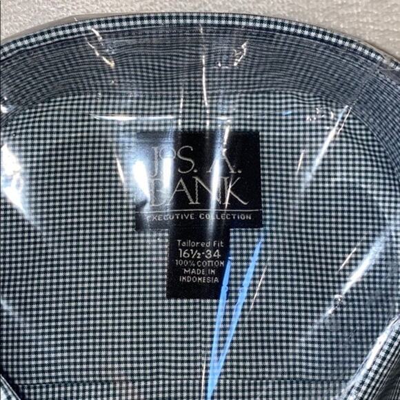 Jos. A Bank executive collection green buffalo plaid button front shirt | Sz 16 - Picture 3 of 6